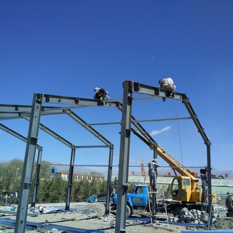 Construcción industrial de ganado de acero Casa de granja Uso de paneles de colores