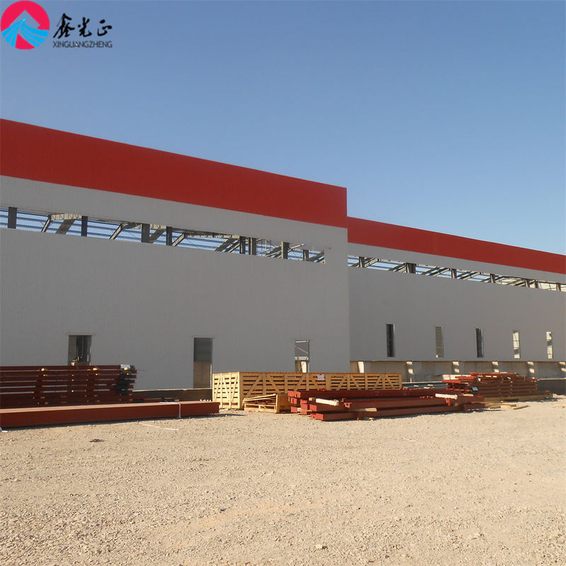 Estructura de acero de larga envergadura estable y moderna Gran taller para edificios industriales con aislamiento