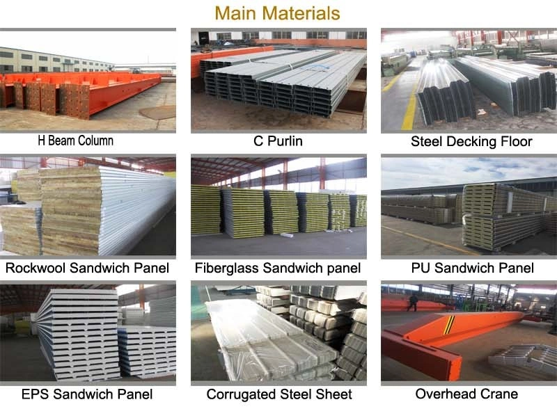 Construcción de estructuras de acero moderno Construcción de almacenes industriales de acero galvanizado 1